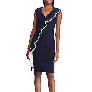 Ralph Lauren Ruffle Trimmed Jersey Dress